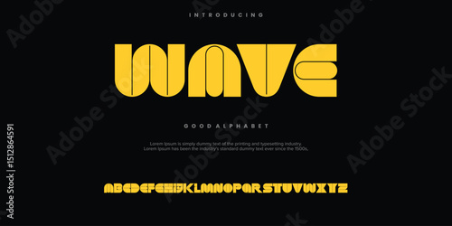 WAVE minimal abstract alphabet fonts. Typography  logo creative font. vector illustration