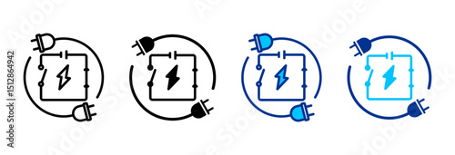 Circuit  Icon Set Multiple Style Vector Illustration
