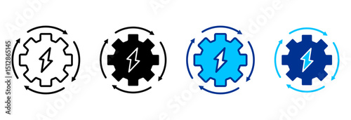 Electrical Icon Set Multiple Style Vector Illustration