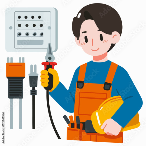 electrician vector illustration