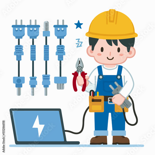 electrician vector illustration