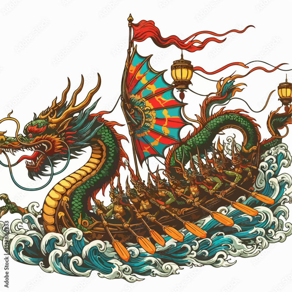 Fototapeta premium dragon boat vector illustration