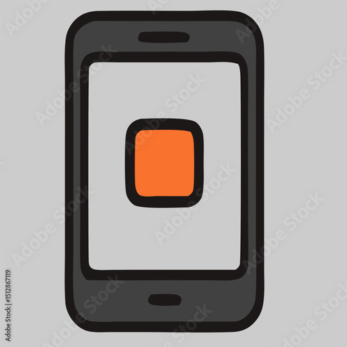 Minimal button icon on smartphone, simple UI illustration for google logo icon vector related to app design, interaction, and mobile navigation tools.