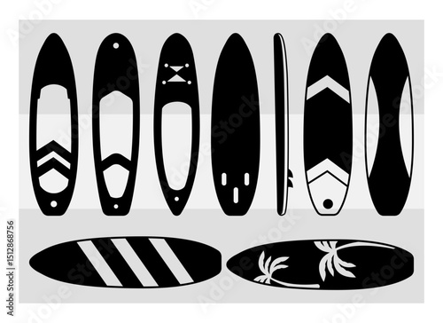 Surfboard SVG Silhouette Bundle, Surfing Silhouette, Summer Svg, Surf boards Svg, Surfing Board Svg, Surfboard Png, Surfboard Svg Images, Cut Files