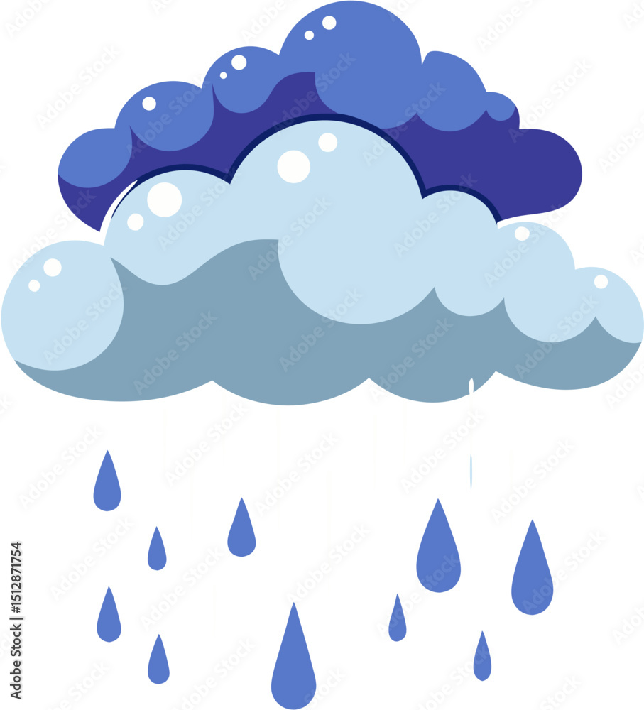 Fototapeta premium vector illustration of rain cloud