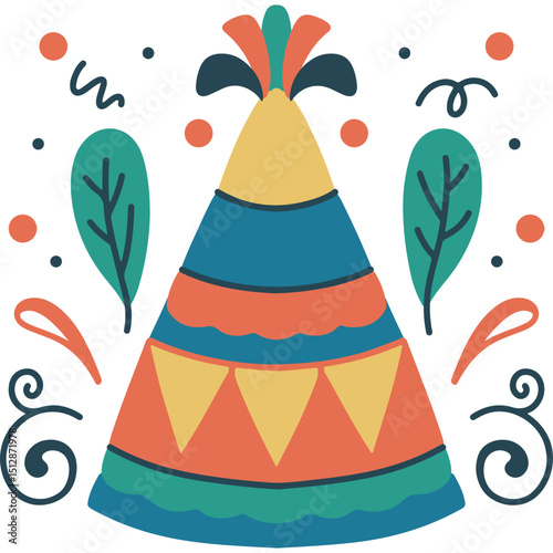 Traditional Birthday Hat Hand Drawn Icon