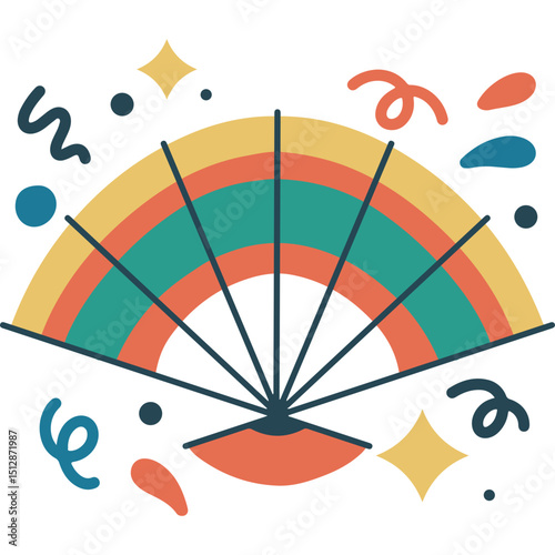 Local Birthday Traditional Hand Fan Icon