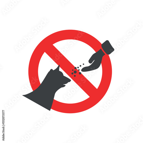 vector warning prohibited from feeding dogs.
