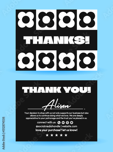 Business thank you card design vector