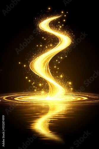 Golden spiral, liquid flow
