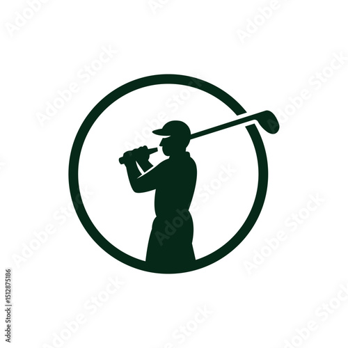 Modern Golf Player Logo – Sports Branding Design for Golf Clubs