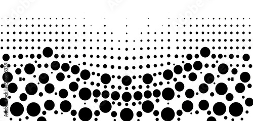 Minimalist black dot circular seamless pattern on white background,  surface,  element