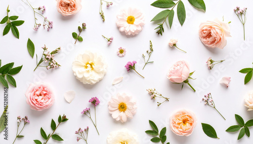 Seamless Summer Floral Pattern with Colorful Flowers – Tropical Nature Background Design