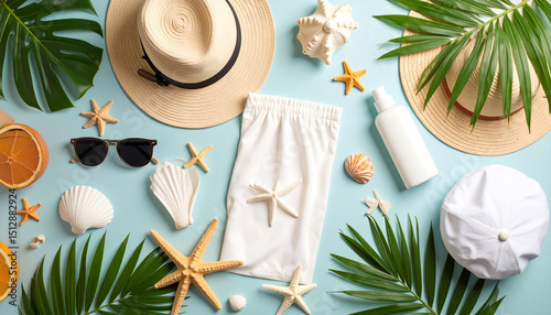 Summer Pattern Mockup – Colorful and Vibrant Design Template for Seasonal Branding, Textile, and Packaging Presentation

