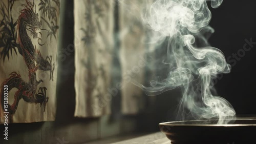 Ancient style scene Chinese style incense smoke