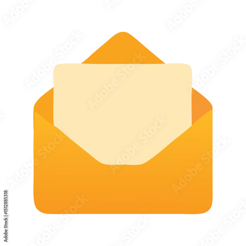 Open Envelope with Card - Invitation, Notification, Communication Icon
