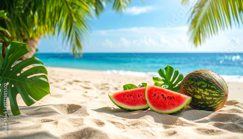 Front View of Summer Beach Background with Fine Sand and Clear Blue Sky – Tropical Holiday and Relaxation Concept

