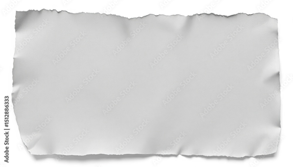 Obraz premium Aged gray paper sheet, textured, isolated on white background, material, abstract