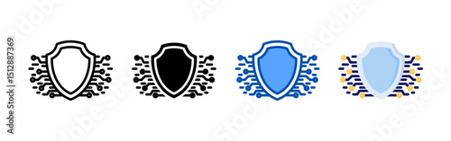 Cyber security icon set bundle. Multi style icon collection perfect for websites, apps, and presentations. Simple vector icon collection