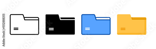 Folder icon set bundle. Multi style icon collection perfect for websites, apps, and presentations. Simple vector icon collection