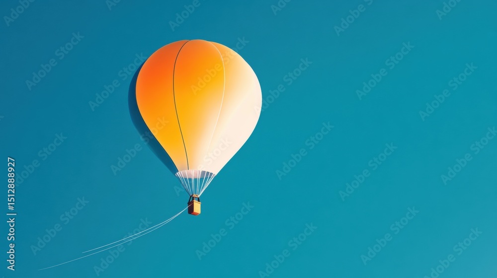 Obraz premium A shiny colorful balloon floating against a clear blue sky.
