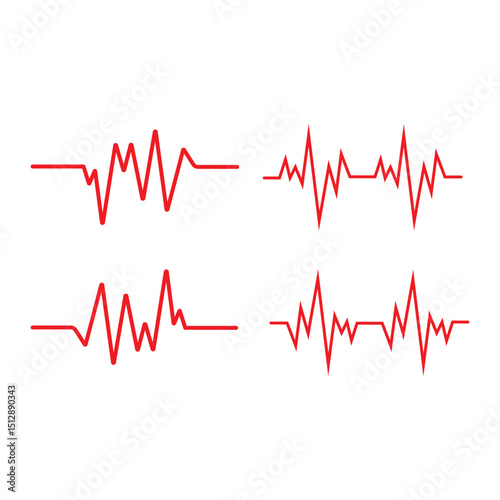 Pulse line ilustration vector template red