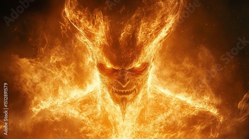 Fiery demonic face