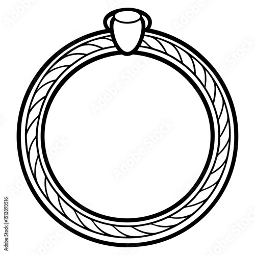 Minimal Ring Vector on White Background