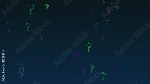 question marks bokeh lights background abstract pattern on black background.