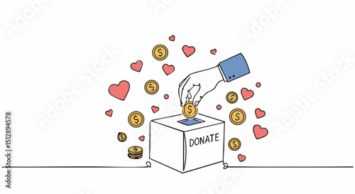 Charity donation concept donate money to charity and nonprofit organization concept for fundraising and donation campaign 100