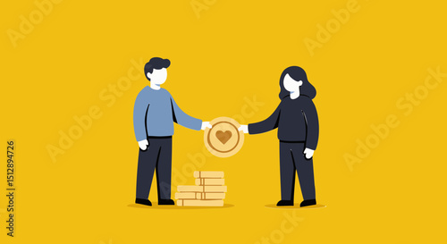 Charity donation concept illustration of charity donation giving money and support to help others in need of assistance