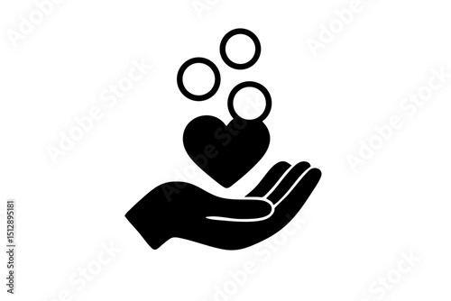 Charity donation concept charity donation concept with hand holding heart and coins for giving love and support symbol 100
