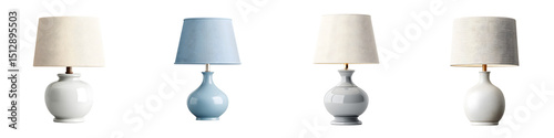 Stylish table lamps in different colors, featuring modern designs, contemporary aesthetics, and functional elegance for enhancing interior spaces and providing lighting solutions