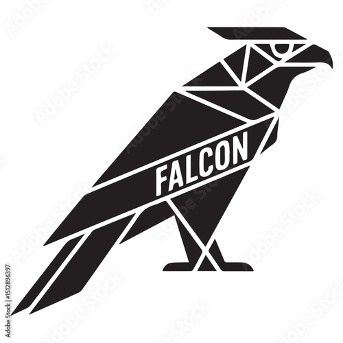 Geometric falcon bird logo design vector illustration