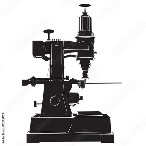 Milling machine silhouette isolated on white background