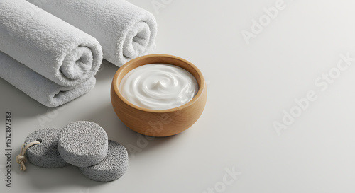 Spa Day Essentials Luxurious Cream, Soft Towels, and Pumice Stones