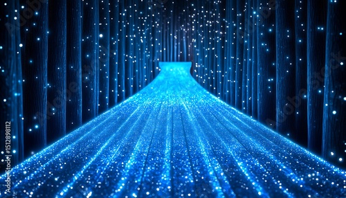 Mystical blue path through forest