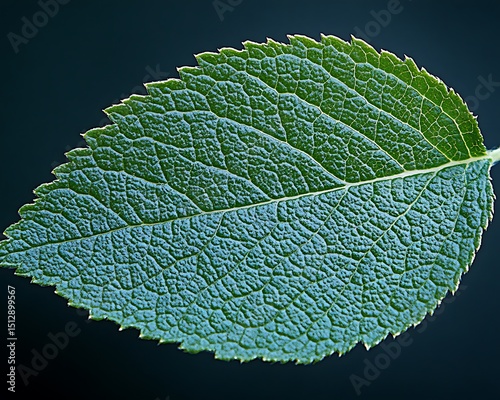 Close-up of a vibrant green leaf photo