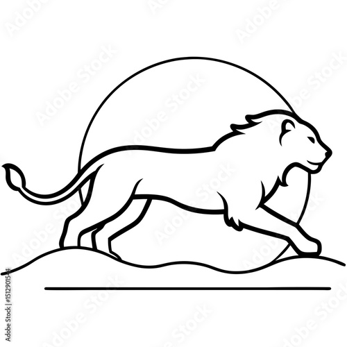 Lion Jumping Over Horizon