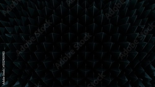 Dark Geometric Abstract Background Repeating triangular shapes create a deep mysterious mood using subtle shadows