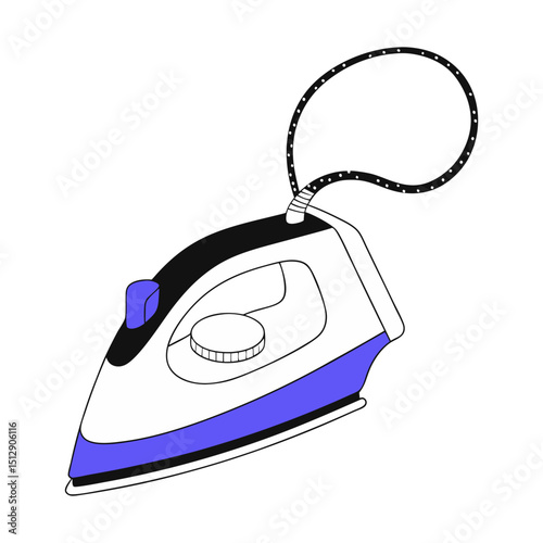 Simple illustration of a modern electric iron