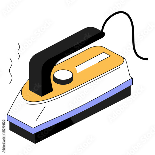 Isometric illustration of a modern electric iron