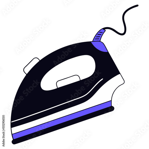 Modern electric iron illustration for laundry service