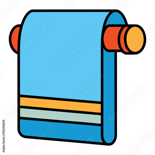 Colorful cartoon illustration of a rolled up towel