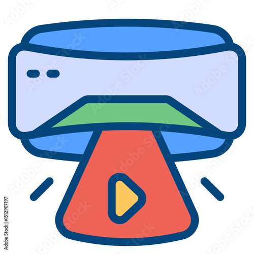 Virtual Video Flat Icon