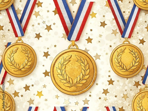 Gold Medal Double Exposure, First Place, Isolated, Award