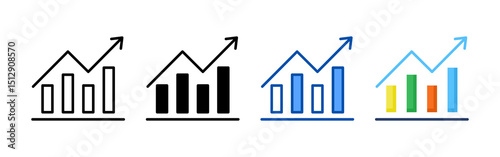 Growth icon set bundle. Multi style icon collection perfect for websites, apps, and presentations. Simple vector icon collection