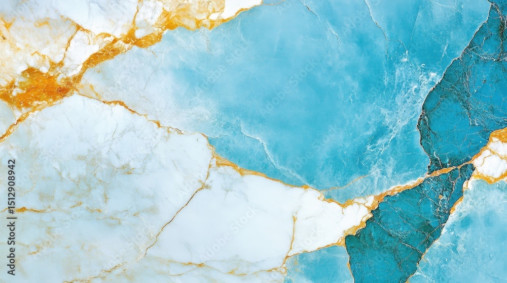 Obraz premium Abstract blue marble texture with gold pattern. Luxury stone background, elegant surface, natural mineral art. Decorative design, modern luxury, chic pattern, high interior, opulent style.