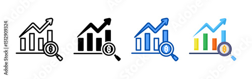 Profits icon set bundle. Multi style icon collection perfect for websites, apps, and presentations. Simple vector icon collection