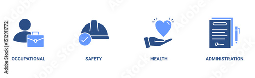 OSHA banner web icon vector illustration concept for occupational safety and health administration with an icon of worker, protection, healthcare, and procedure